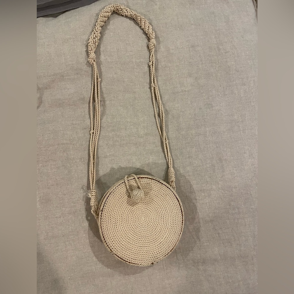 Zara woven shoulder bag